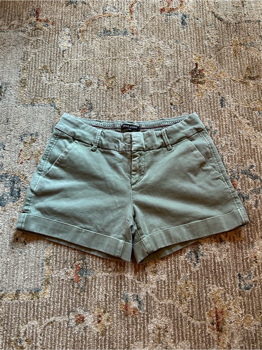 Dear John Sage Green Cotton Chino Shorts